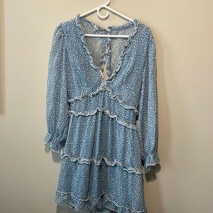 Blue cheetah print dress